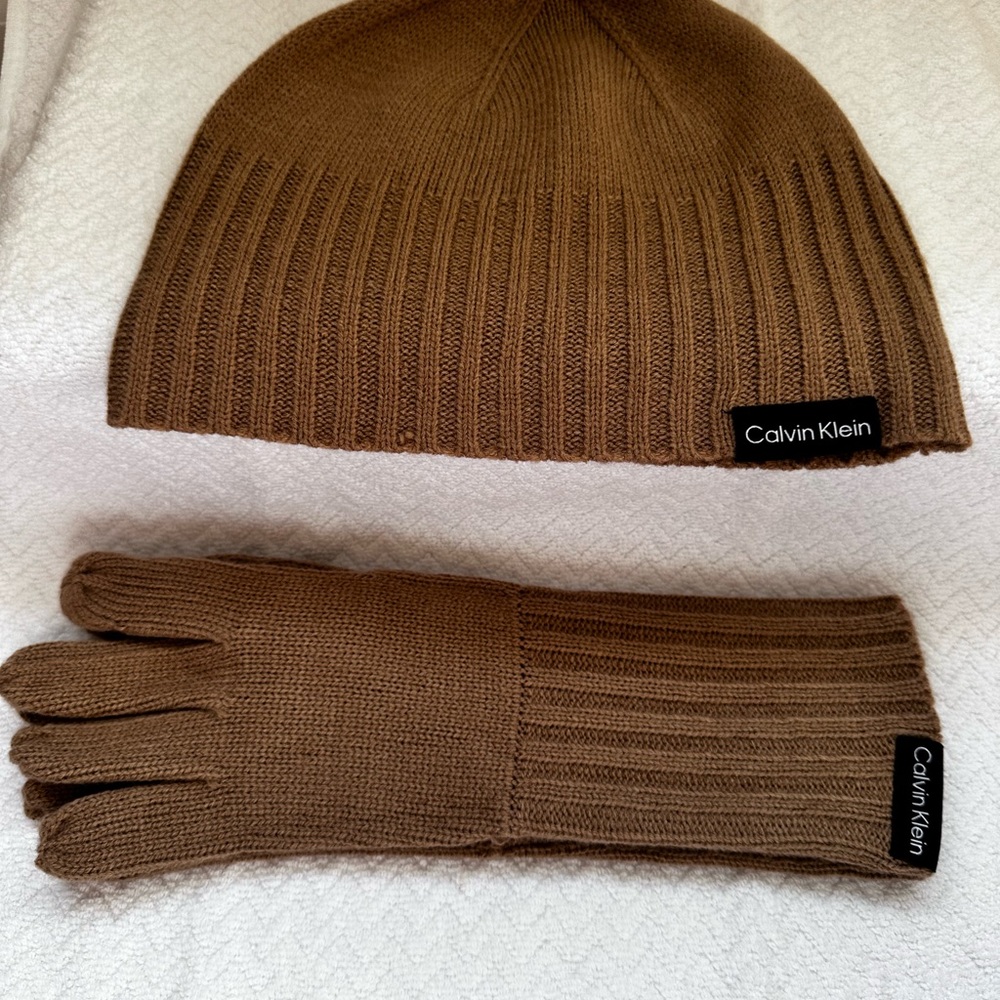 NWOT Calvin Klein Women’s Hat And Gloves.